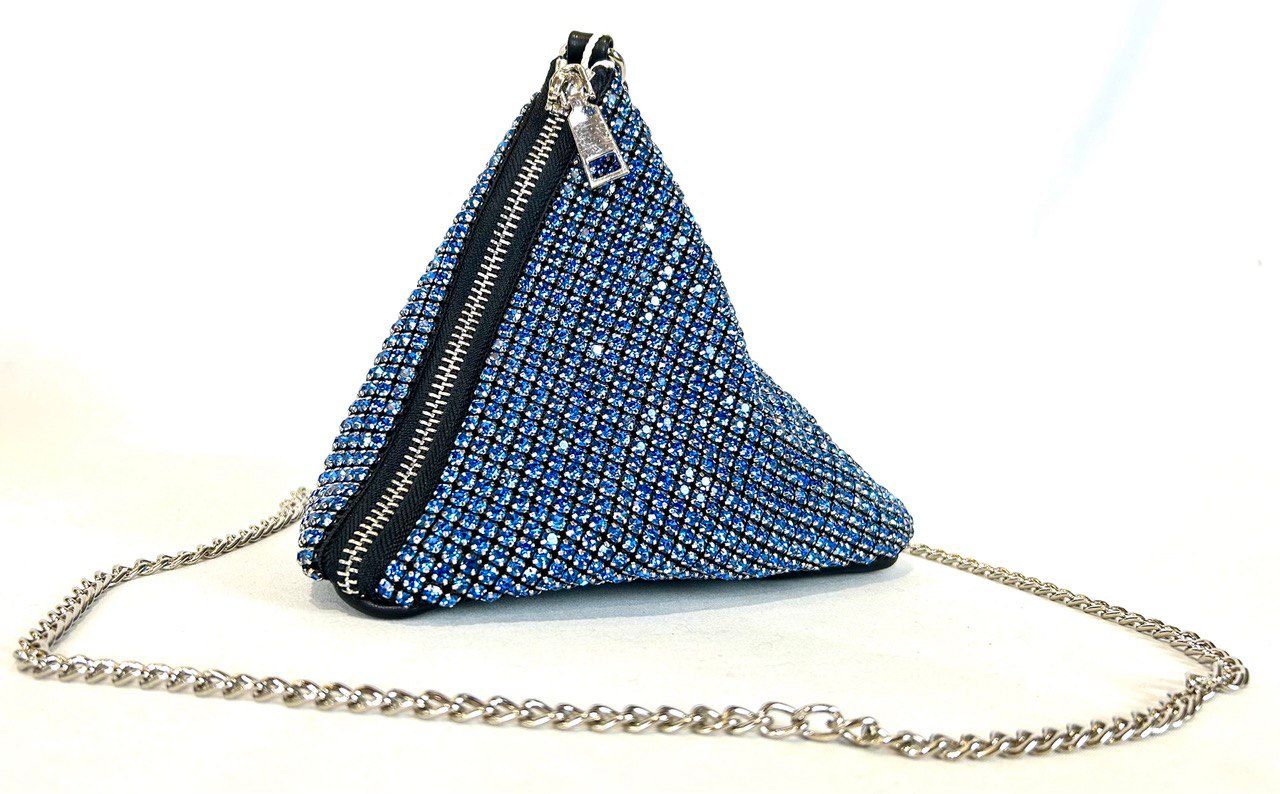 Elegant Rhinestone Triangle Clutch Bag