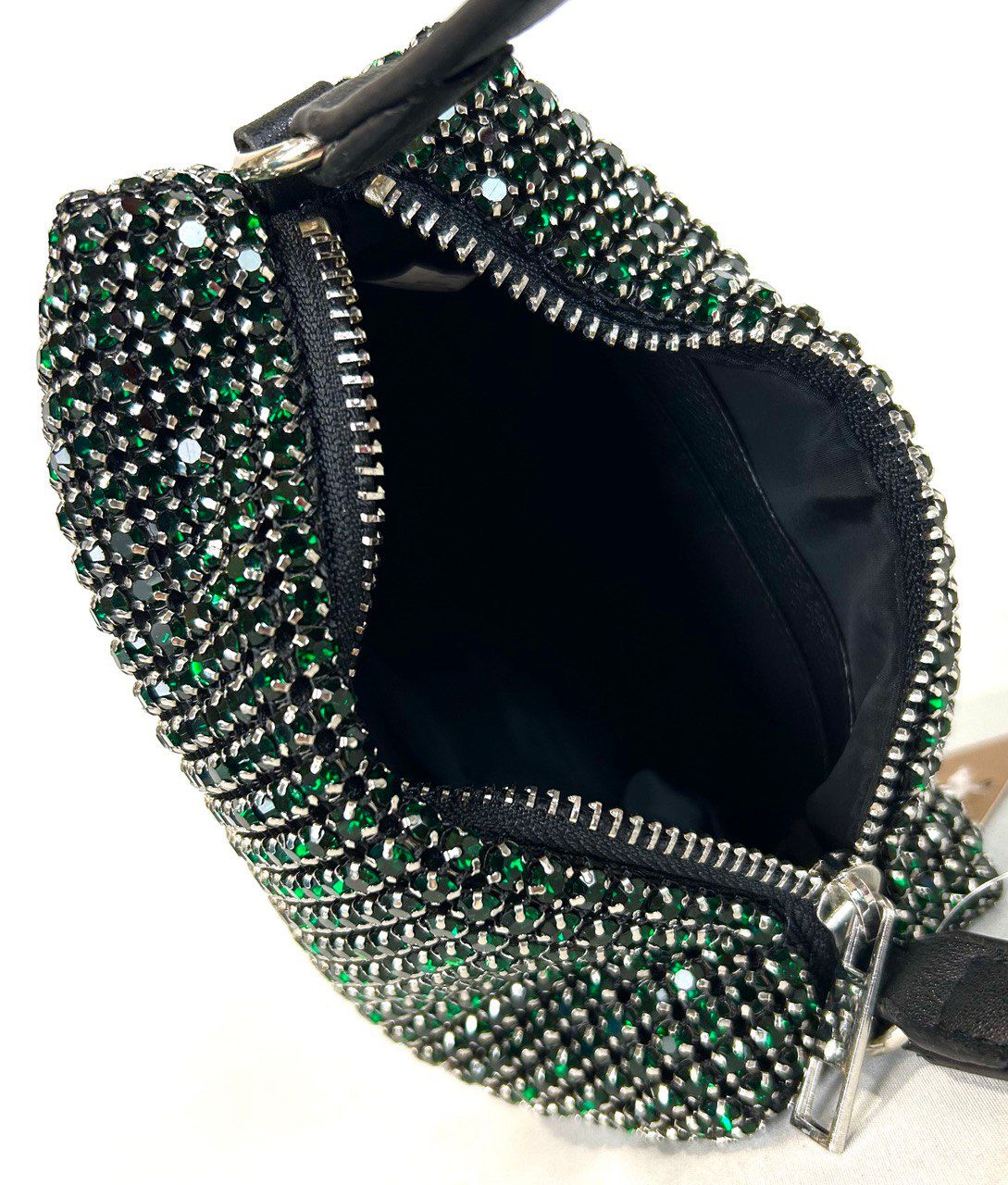 Medium rhinestone-embellished clutch bag