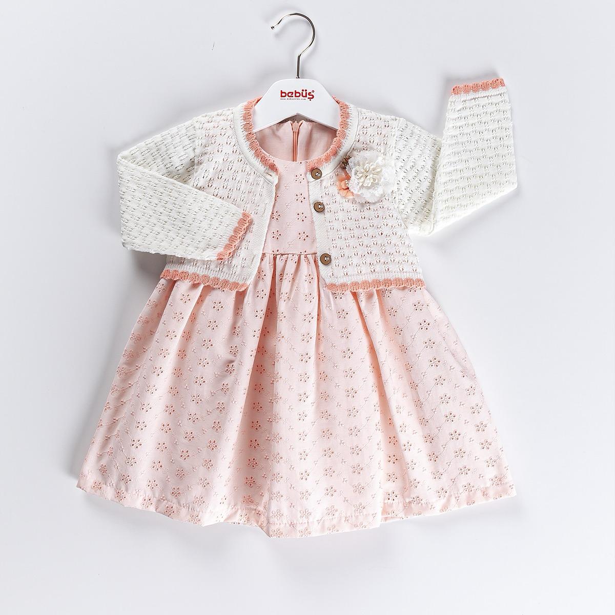 2-piece Girls Crew Neck Knitted Sweater and Dress set