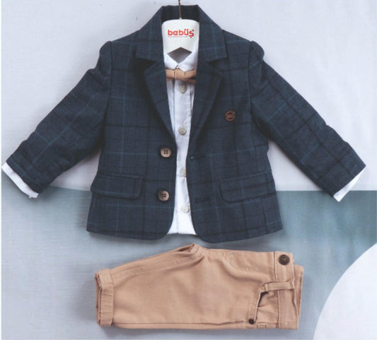 4-piece Boys Jacket & Bow Tie Set