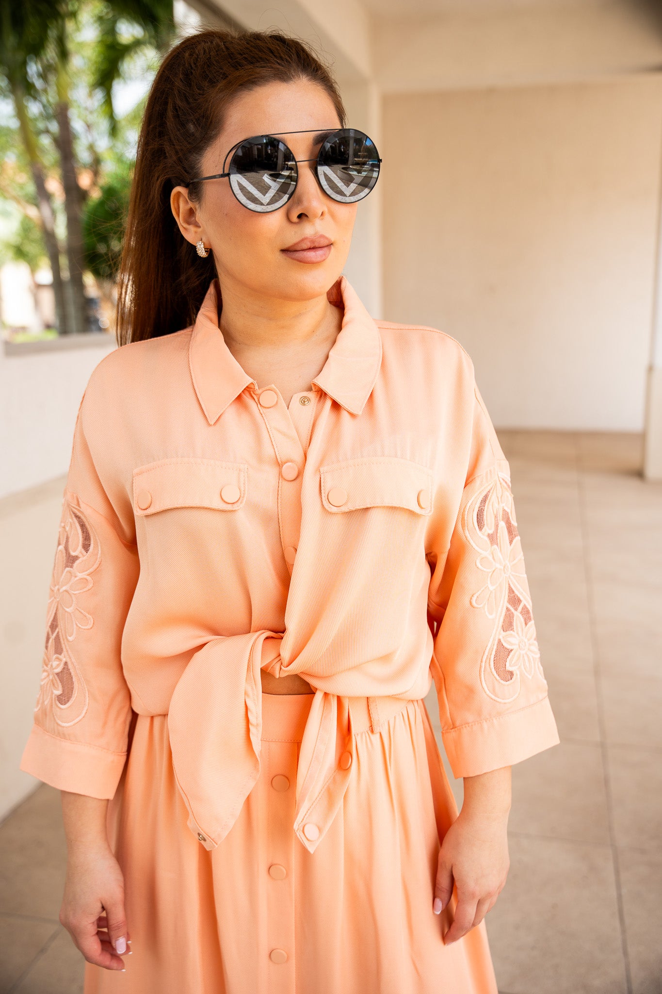 Embroidered Collared Shirt