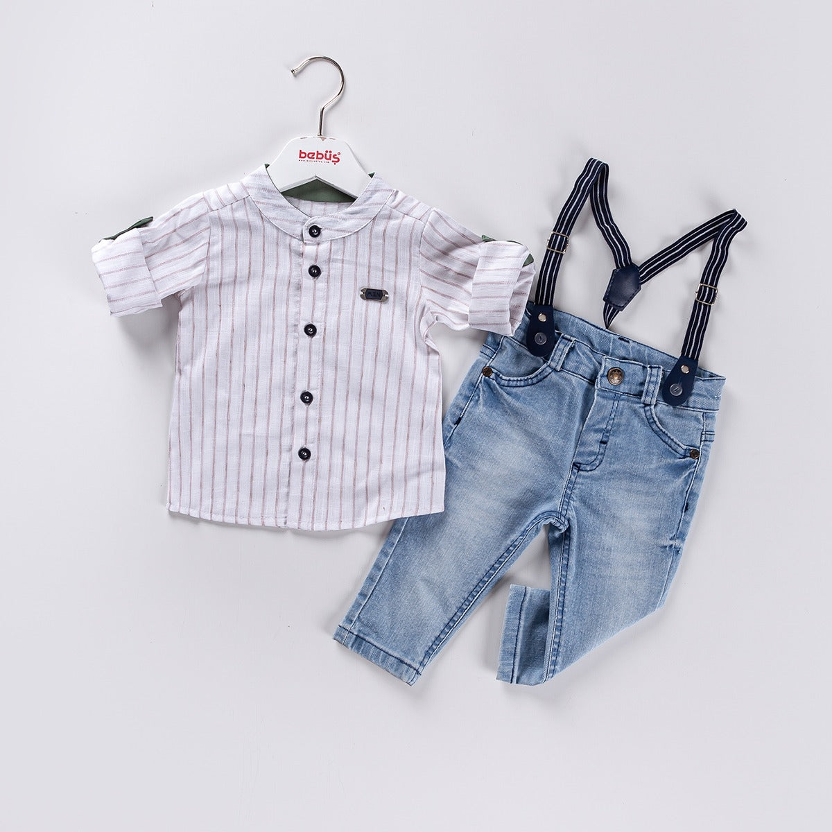 2-piece Boys Henley shirt and Denim set