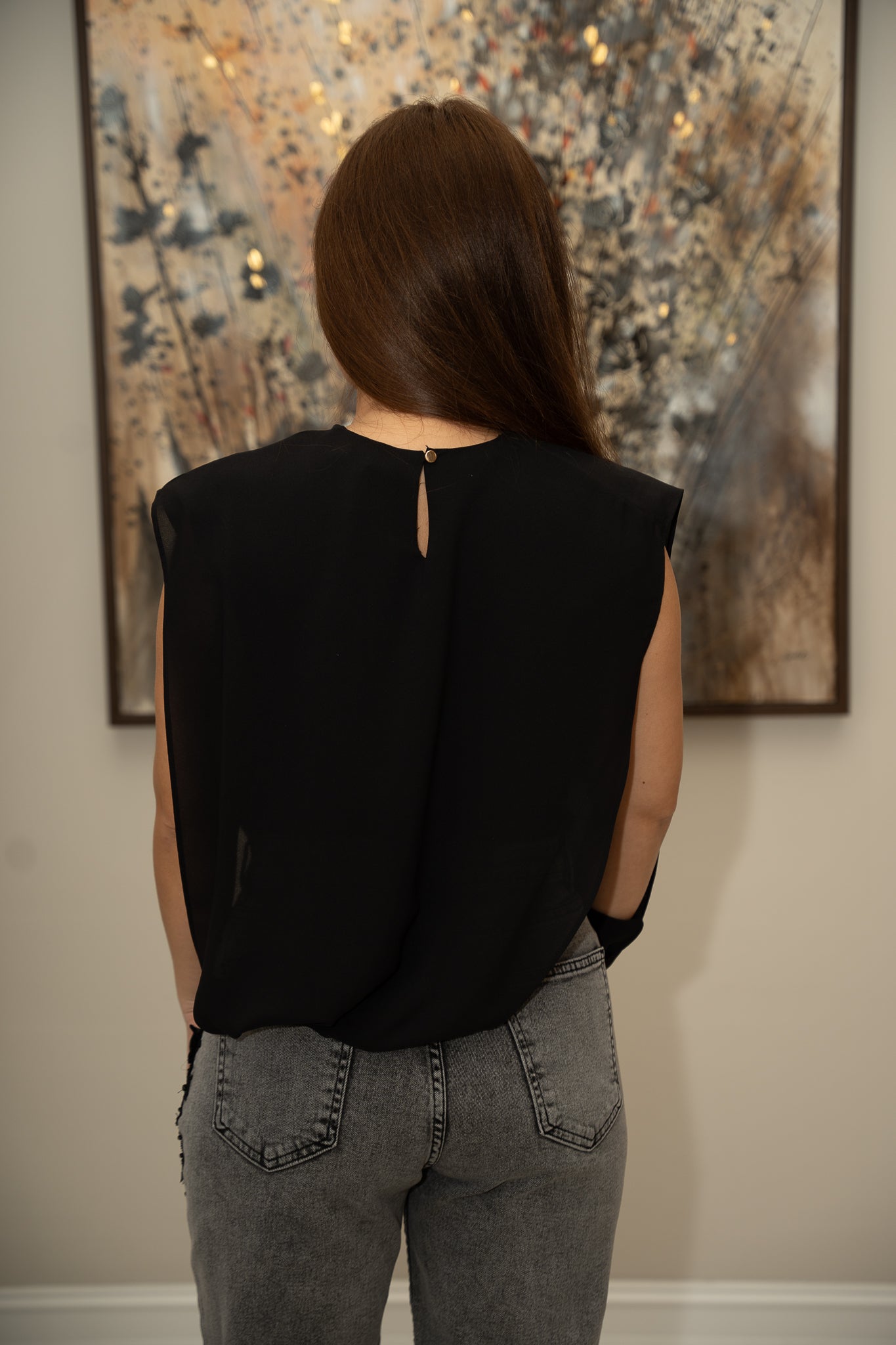 Black Blouse with Unique Design