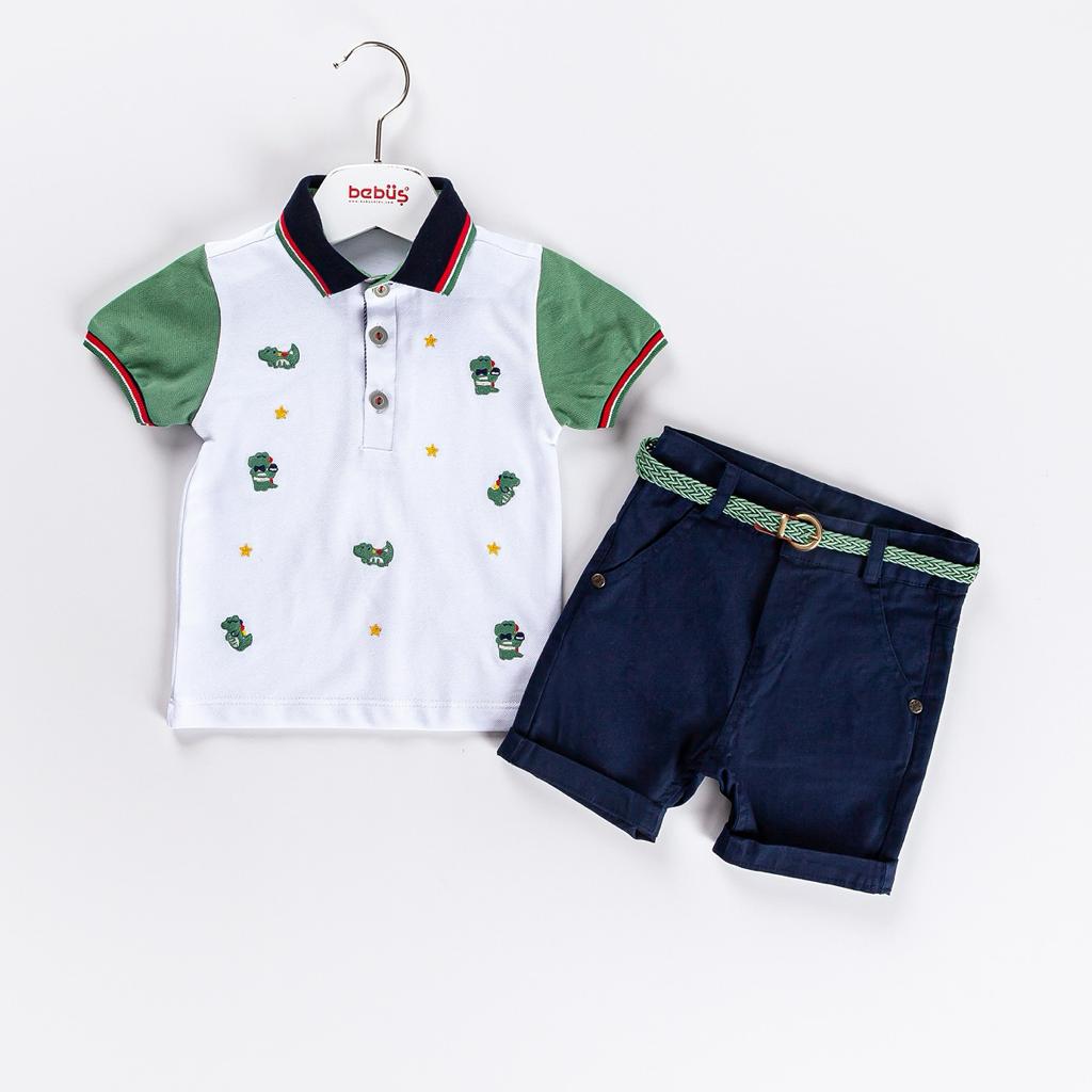 2-piece Boys Alligator Embroidered Polo Shirt & Shorts Set