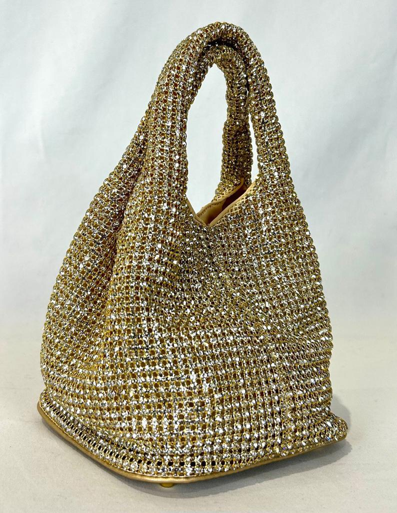 Luxury Crystal Top Small Handle Bag