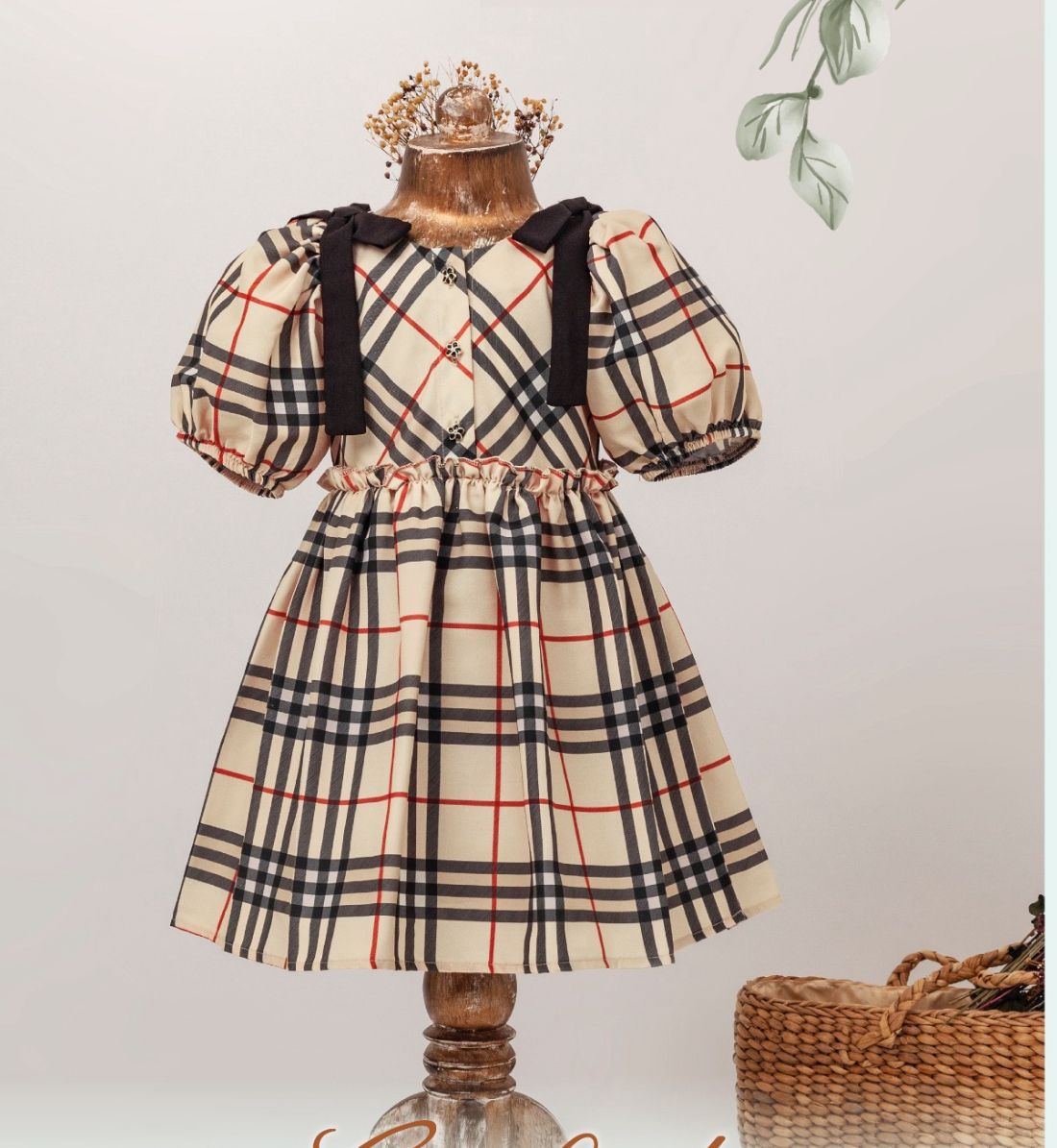 Plaid Print Girls Dress