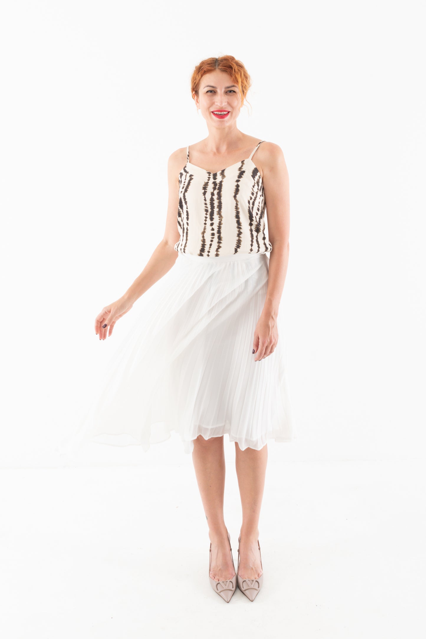 Pleated Skirt White