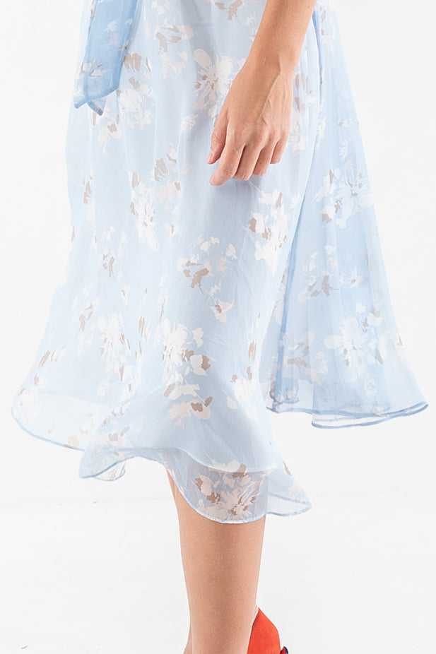 Floral Print Dress Light Blue