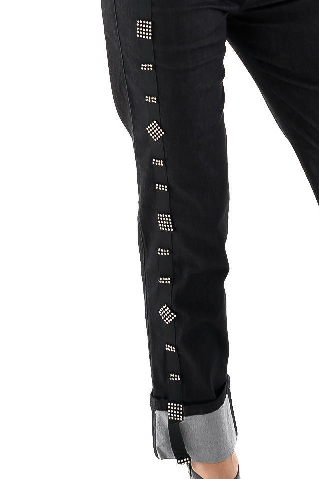 Rhinestones Decorated Pants