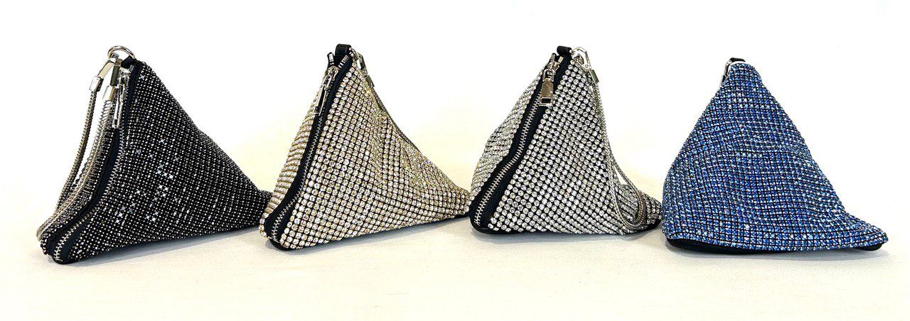 Elegant Rhinestone Triangle Clutch Bag