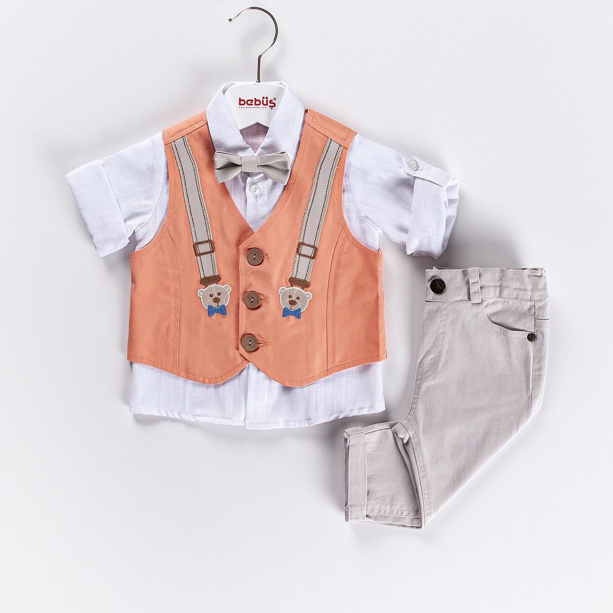 4-Piece Baby Boy Elegant Set - Orange