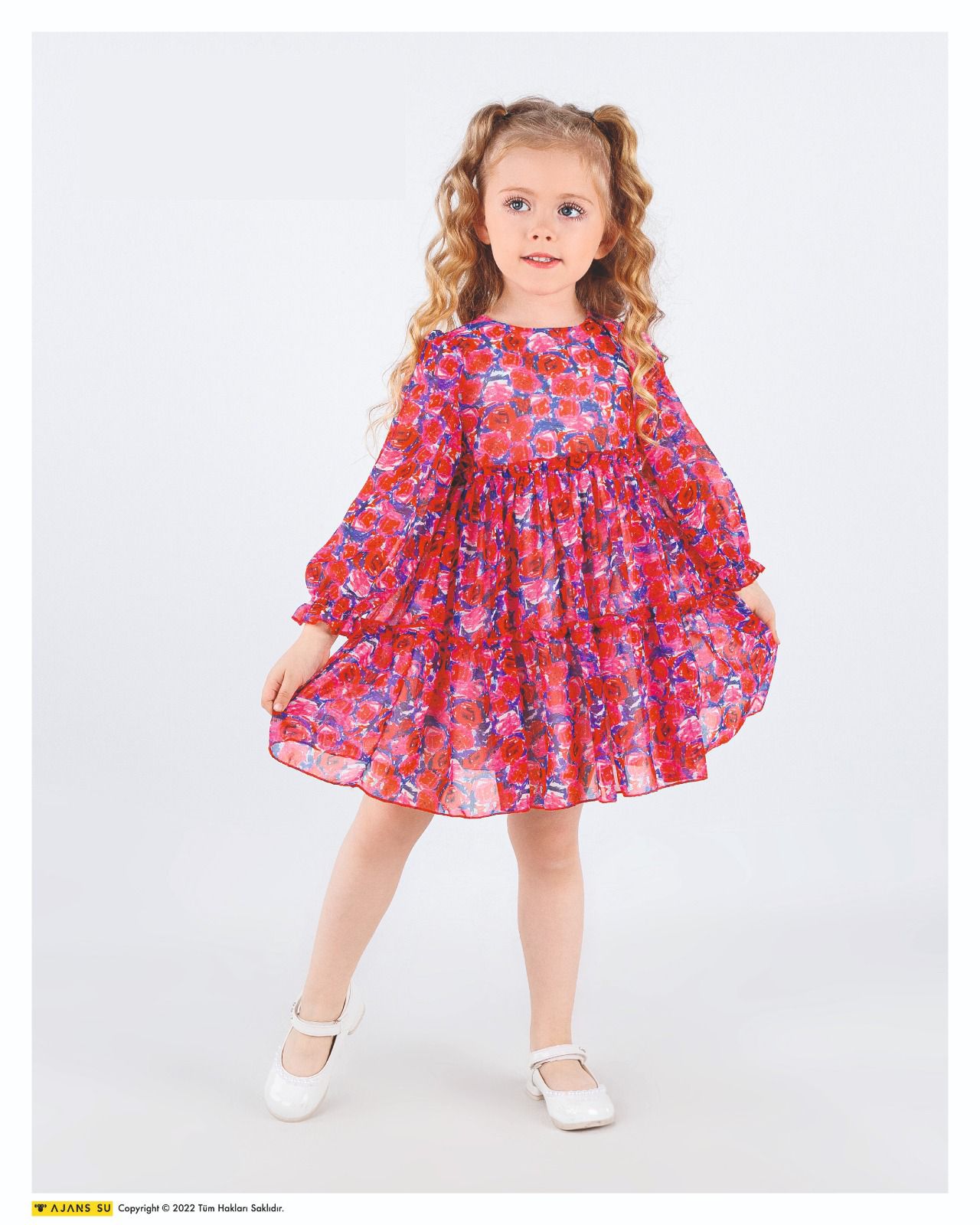 Rose Print Girls Dress