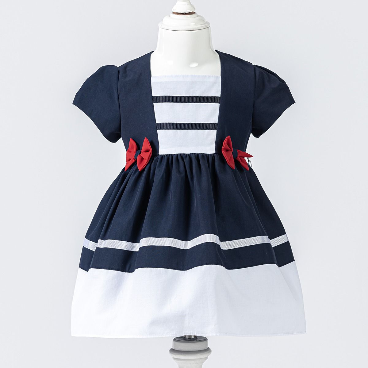 Navy & White bow dress